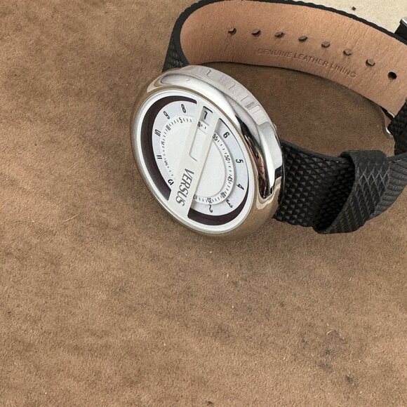 VERSUS of VERSACE Designer Purple on White 3D Dial Black Strap